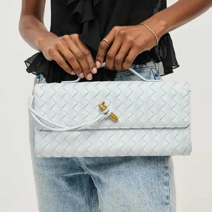 Ada Top Handle East West Clutch-Ice Blue