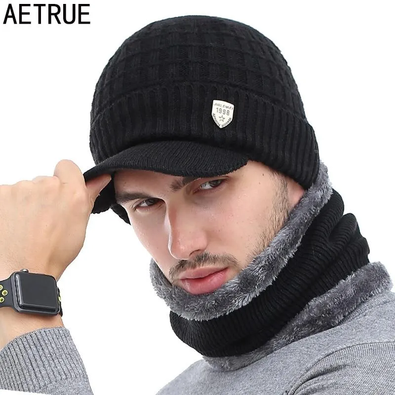 AETRUE Warm Wool Knitted Cap