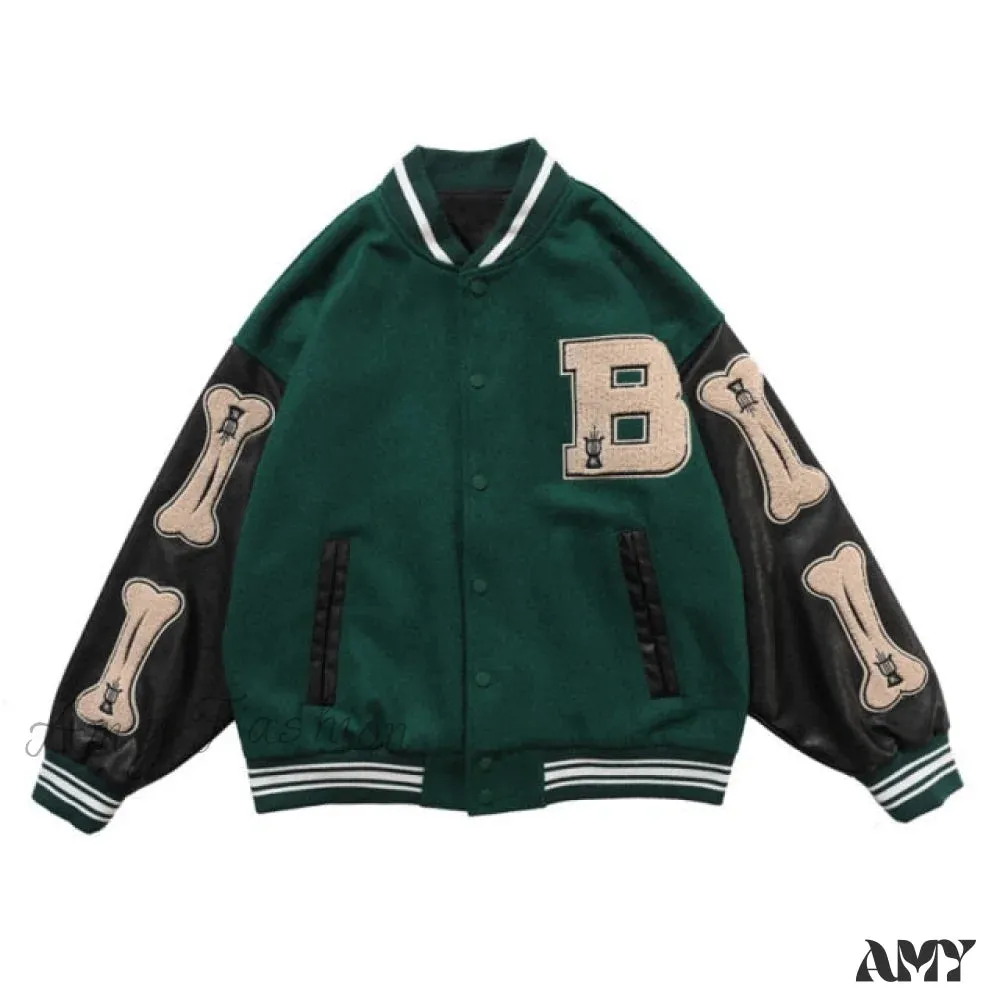 Amy Fashion - Print Loose Baseball Casual Sleeve Sports Coat