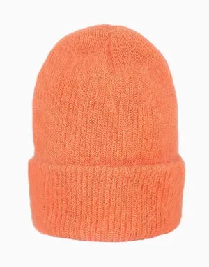 Angora Wool Beanie | Peach
