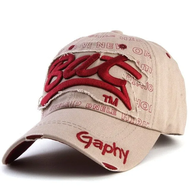 Bat Gaphy Distressed Baseball Cap (15 Colours)