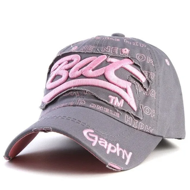 Bat Gaphy Distressed Baseball Cap (15 Colours)