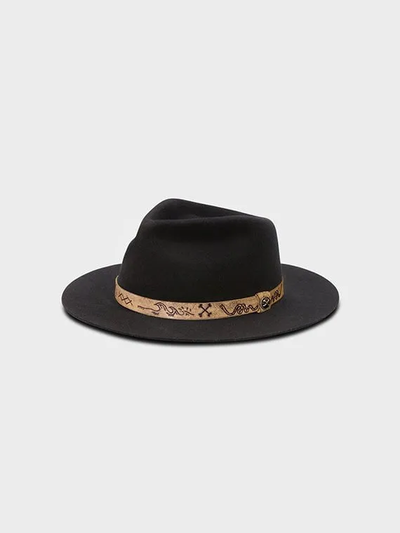 BILLY BONES CLUB THE RASKAL FEDORA - BLACK