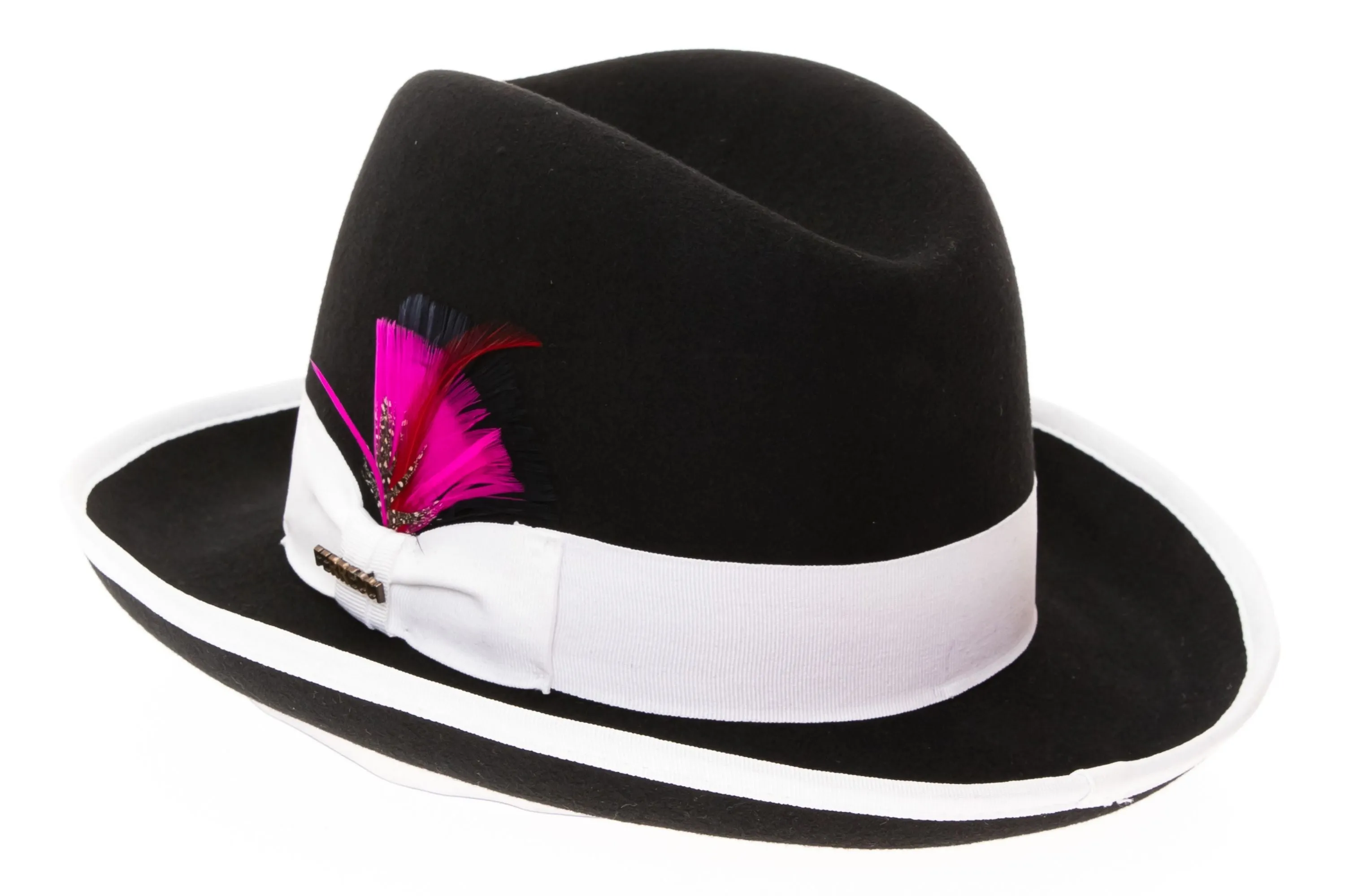 Black & White 100% Wool Australian Fur Felt Godfather Hat