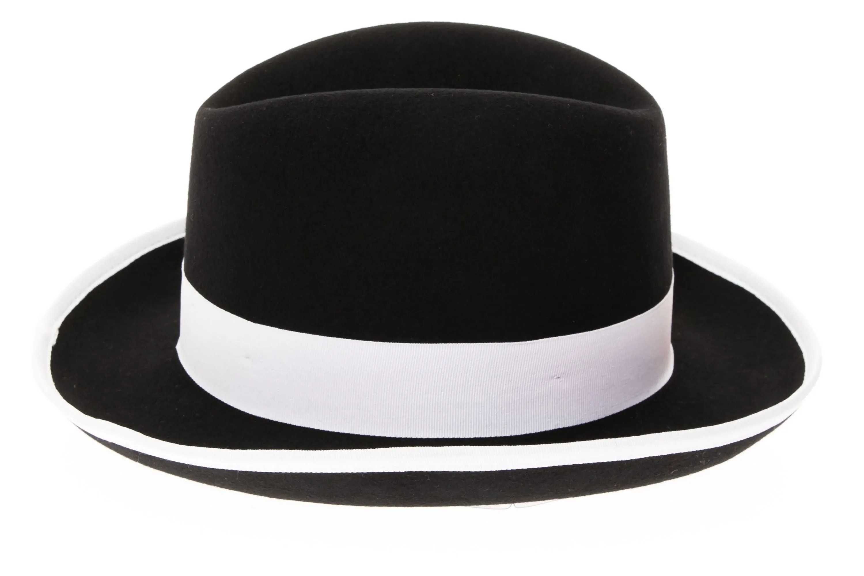 Black & White 100% Wool Australian Fur Felt Godfather Hat