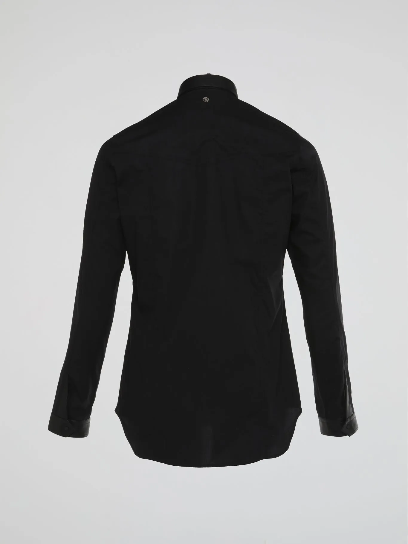 Black Leather Panel Shirt