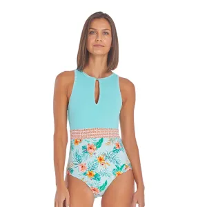 Cabana Life Keyhole 1Pc 768-CM22 -  Cayman Aqua/ White