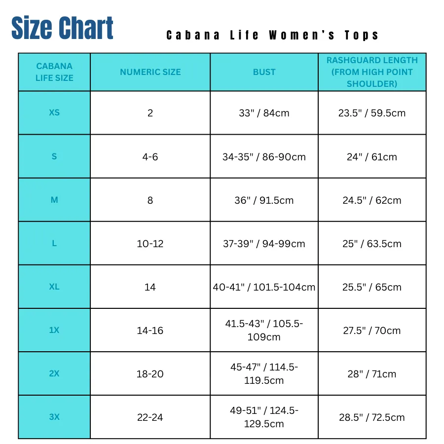 Cabana Life Keyhole 1Pc 768-CM22 -  Cayman Aqua/ White