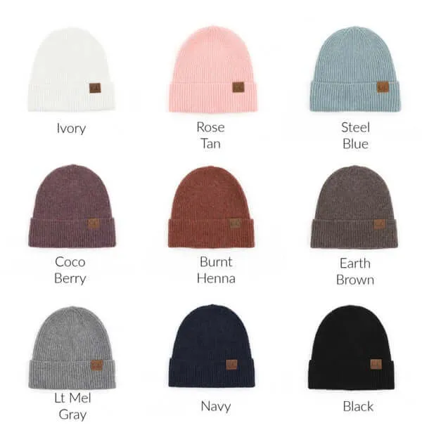 CC Fine Yarn Cuff Beanie Hat