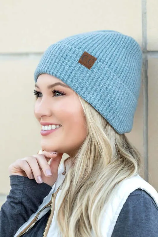 CC Fine Yarn Cuff Beanie Hat