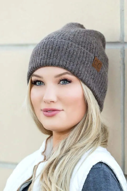 CC Fine Yarn Cuff Beanie Hat