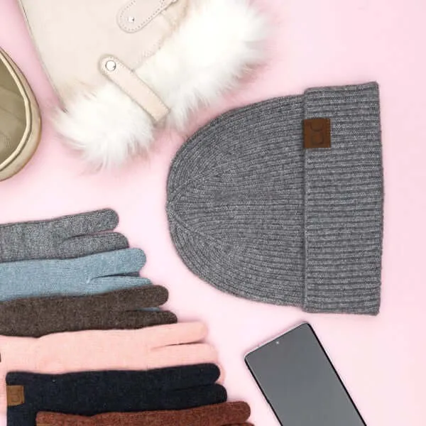 CC Fine Yarn Cuff Beanie Hat
