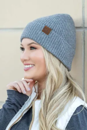 CC Fine Yarn Cuff Beanie Hat