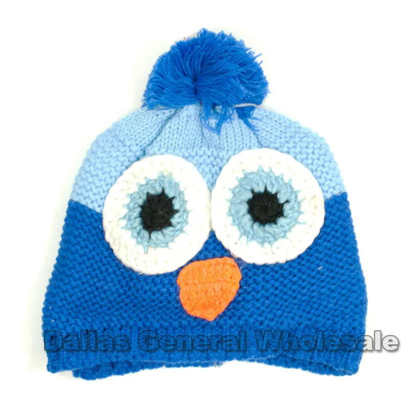 Childrens Owl Knitted Beanies Wholesale