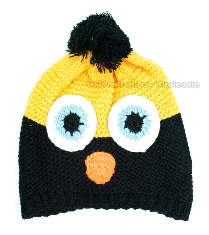 Childrens Owl Knitted Beanies Wholesale