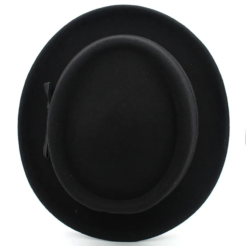 Classic Pork Pie Fedora with Feather Band
