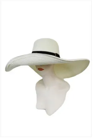 Cream Ivory Extra Brim Wire Sun Hat