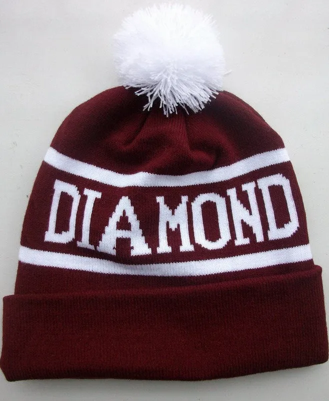Diamond Supply Co Beanie Hat Popular Skullies Beanies Men And Women Winter Knit Letter Cap 4 Colors Gorras