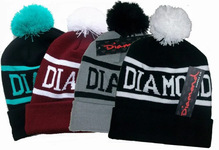 Diamond Supply Co Beanie Hat Popular Skullies Beanies Men And Women Winter Knit Letter Cap 4 Colors Gorras