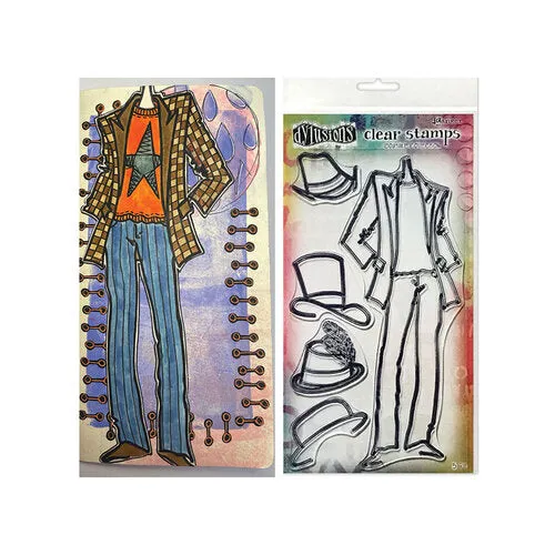 Dyan Reaveley's Dylusions Couture Stamp Set - Man About Town