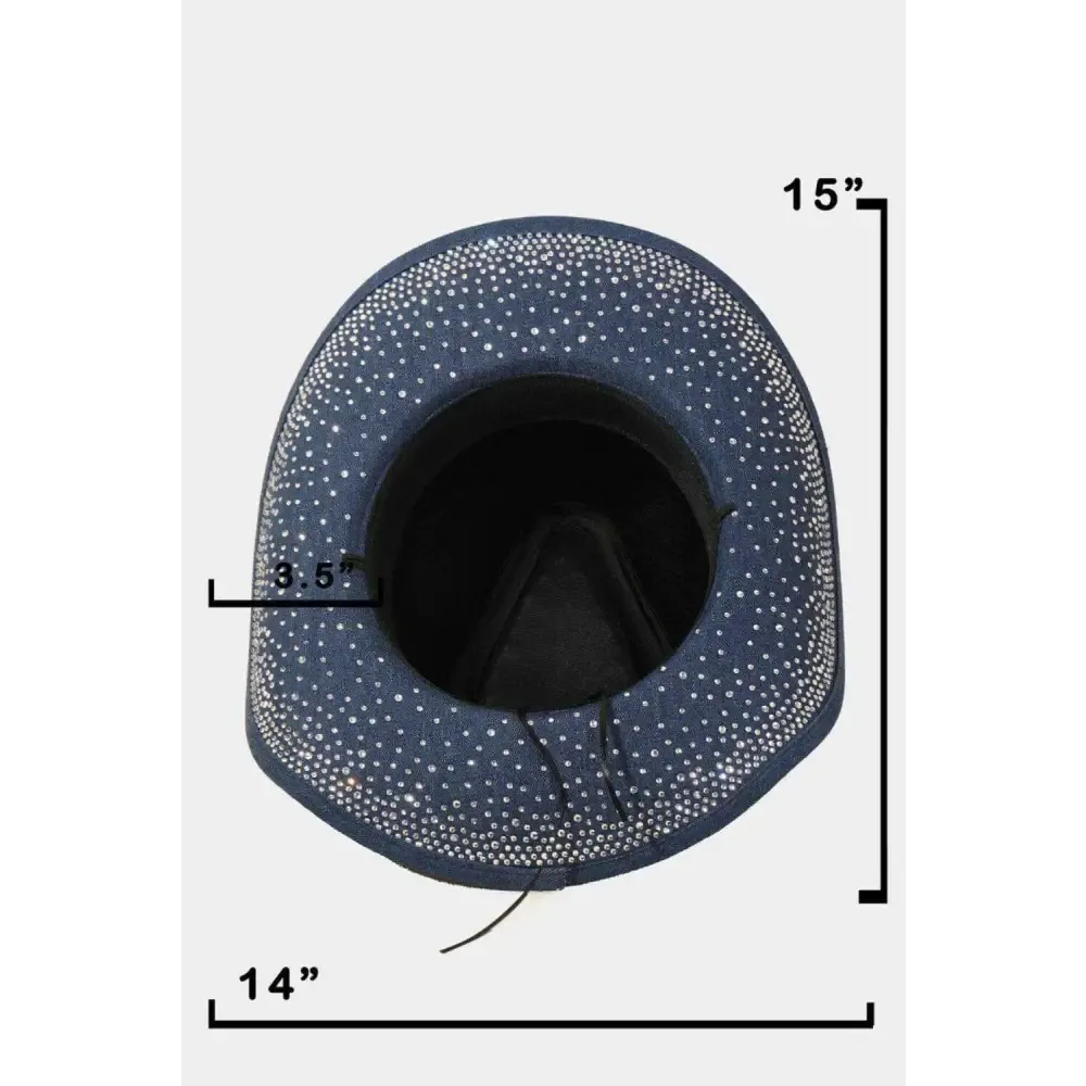 Fame Rhinestone Denim Hat Redefines Luxury Fashion for Women