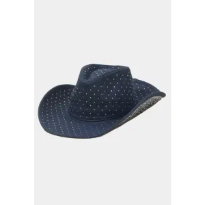 Fame Rhinestone Denim Hat Redefines Luxury Fashion for Women