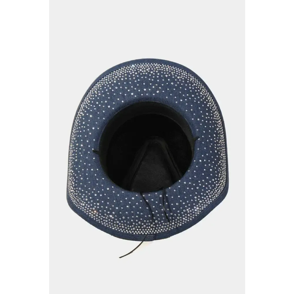 Fame Rhinestone Denim Hat Redefines Luxury Fashion for Women