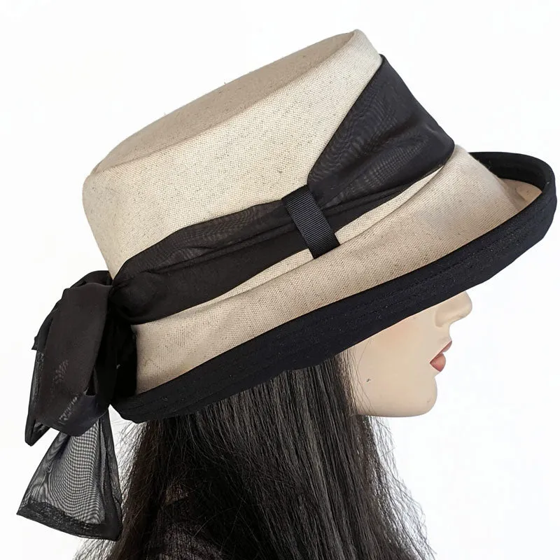 Fashion Sunblocker with Scarf - Natural Oatmeal with removable Black Scarf