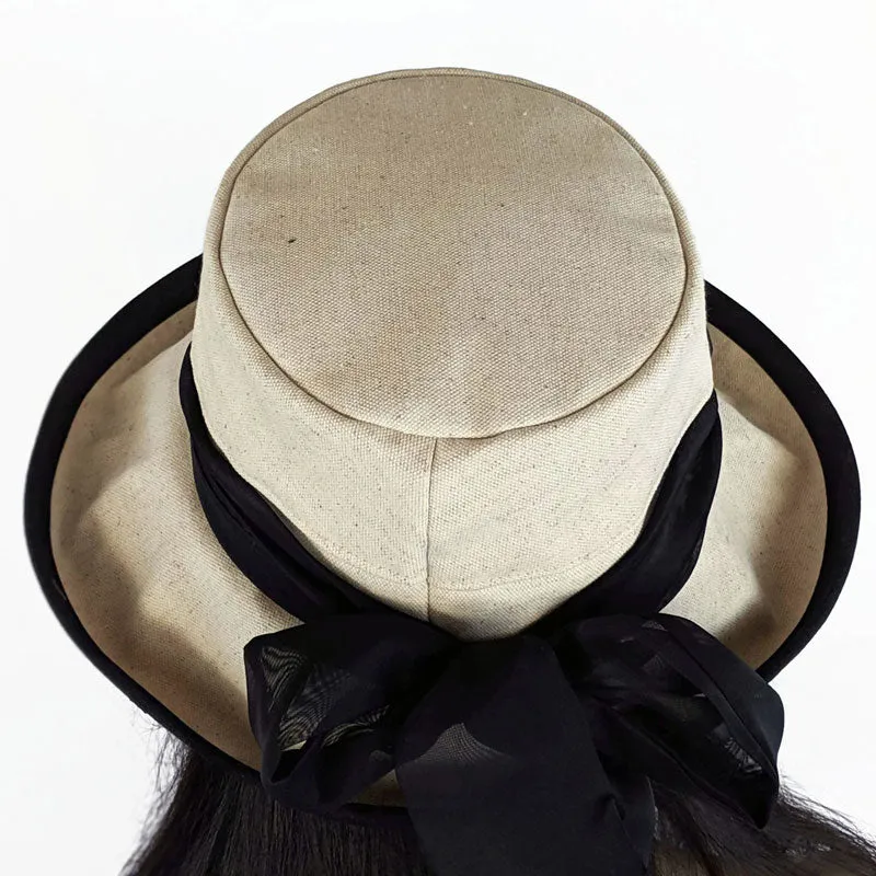 Fashion Sunblocker with Scarf - Natural Oatmeal with removable Black Scarf