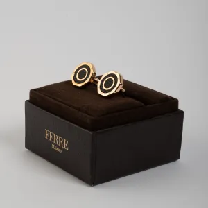 Ferre Milano Golden & Black Cufflinks