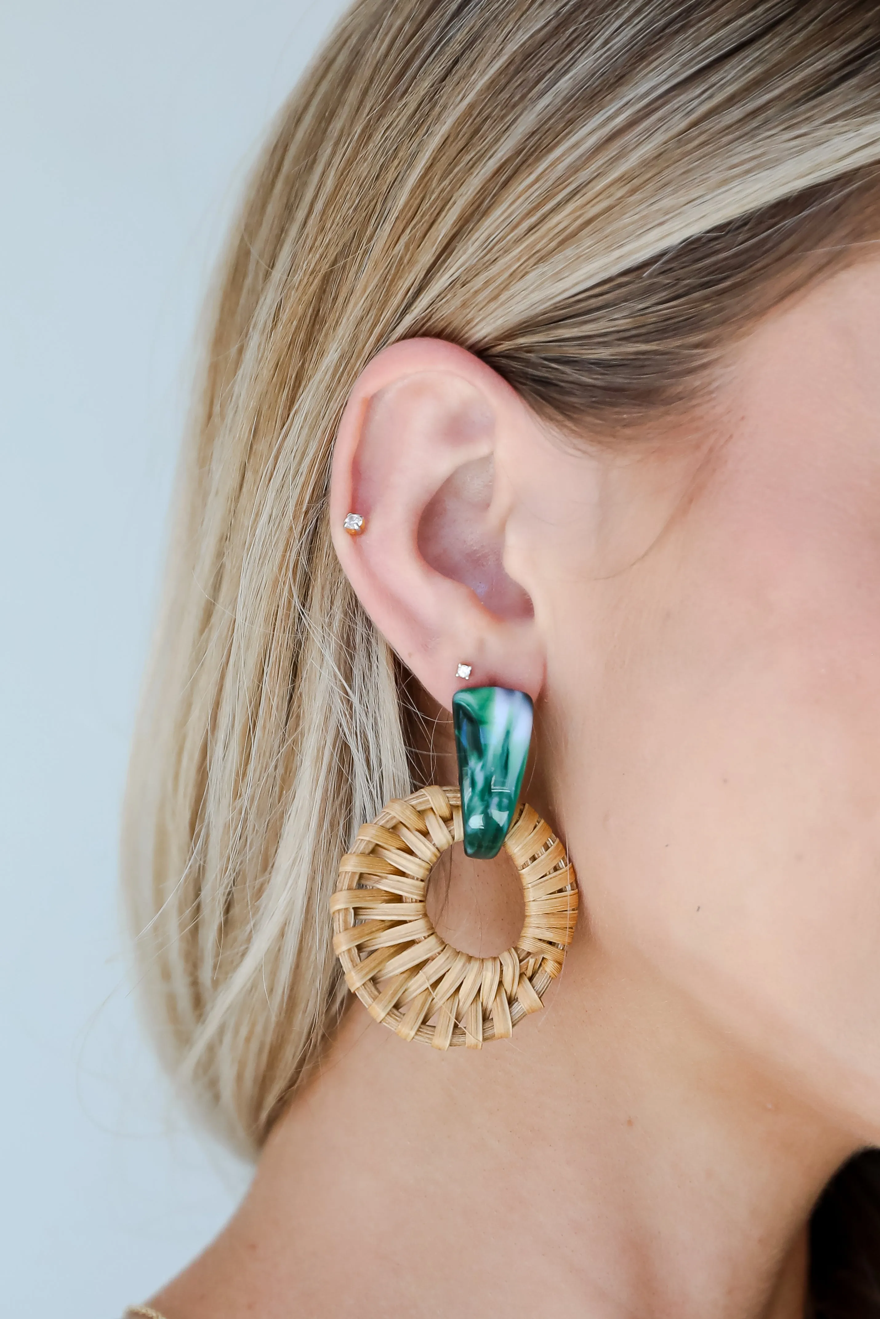 FINAL SALE - Angela Natural Straw Statement Earrings