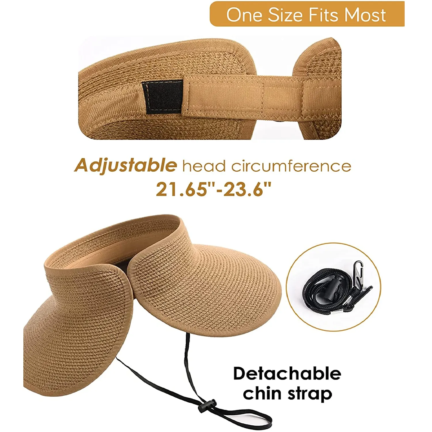 FURTALK | Hats With Visors For Women | Wide Brim | Rollable Straw