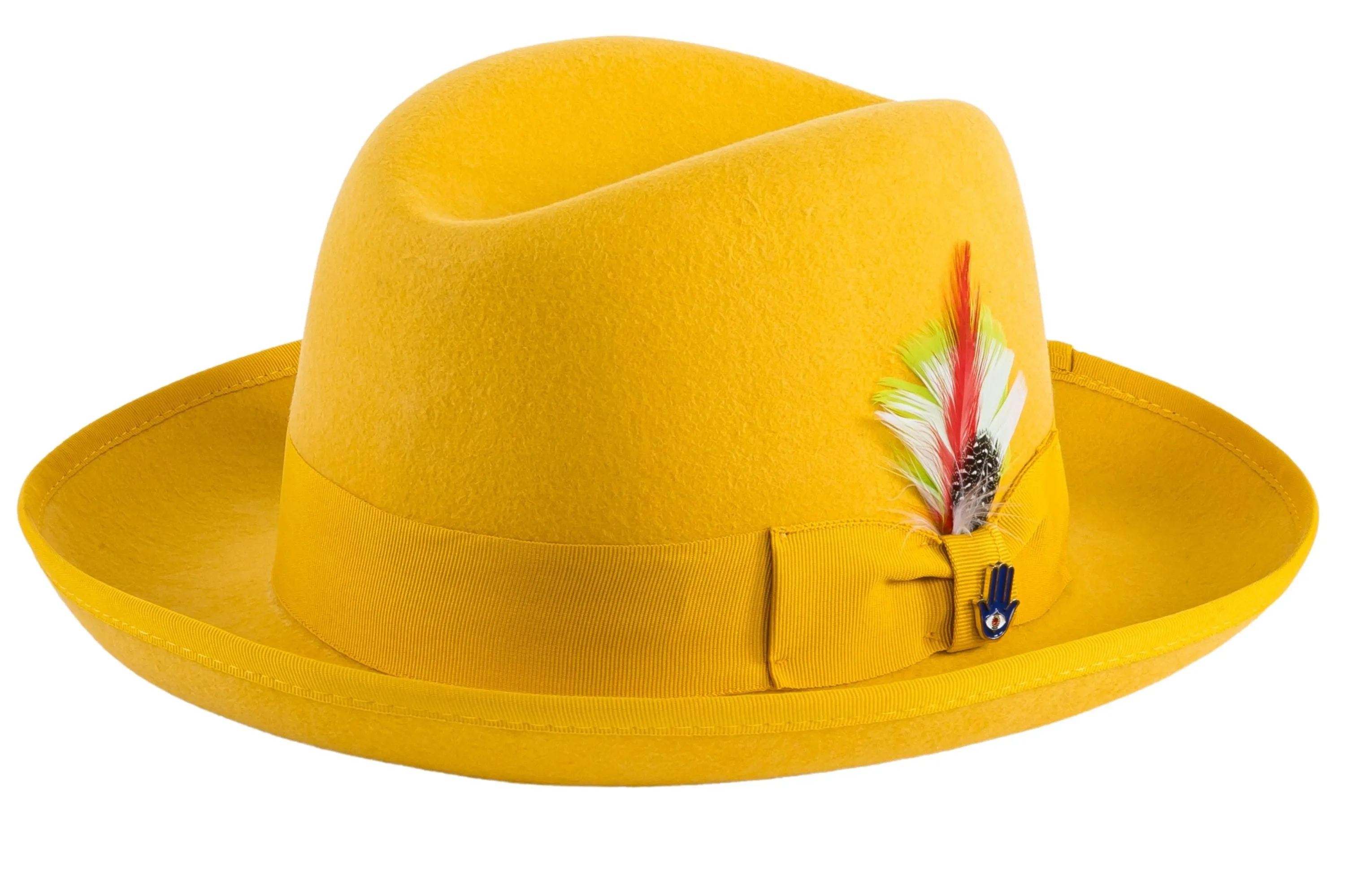 Gold 100 % Wool Australian Fur Felt Godfather Hat