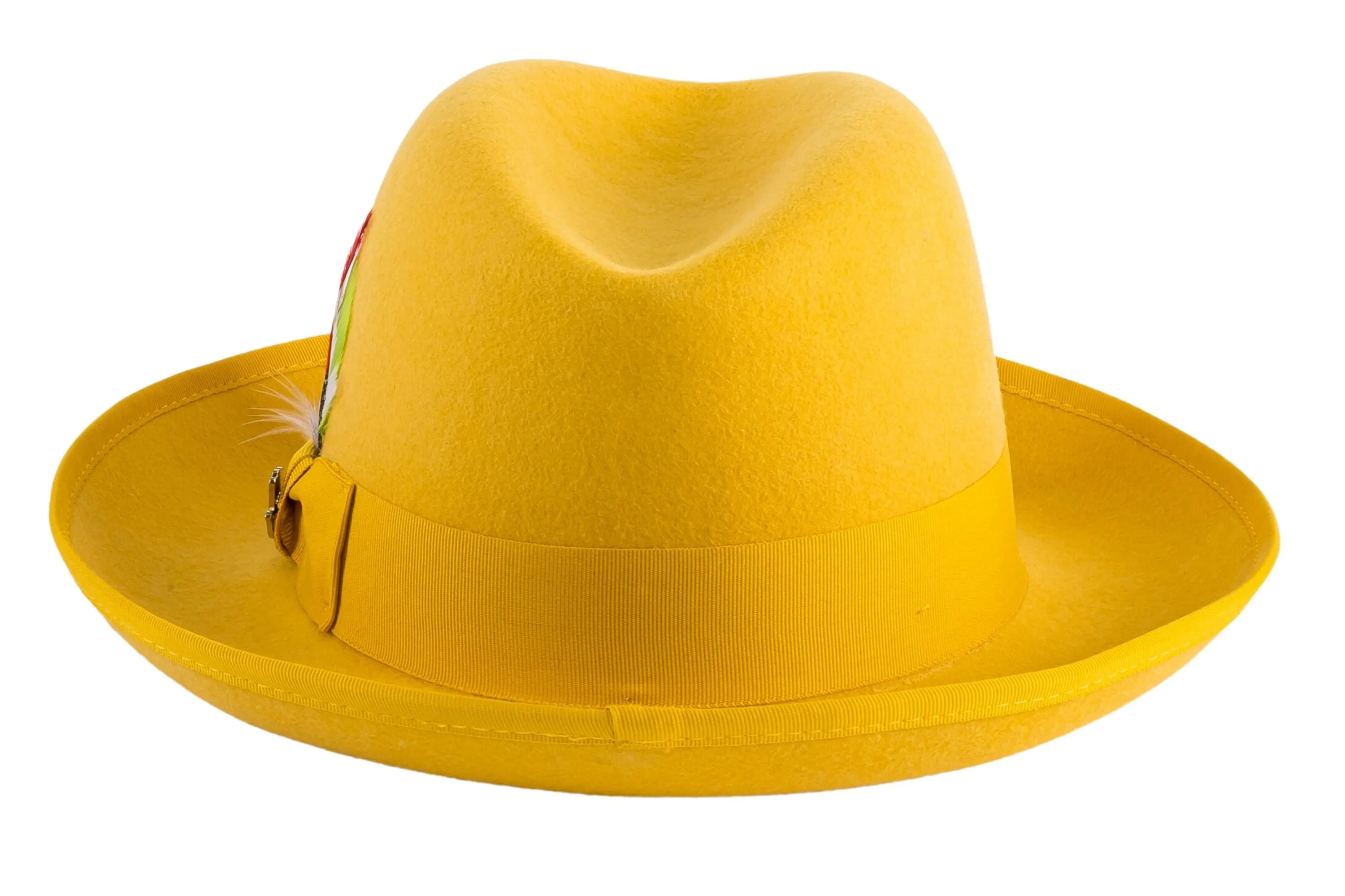 Gold 100 % Wool Australian Fur Felt Godfather Hat