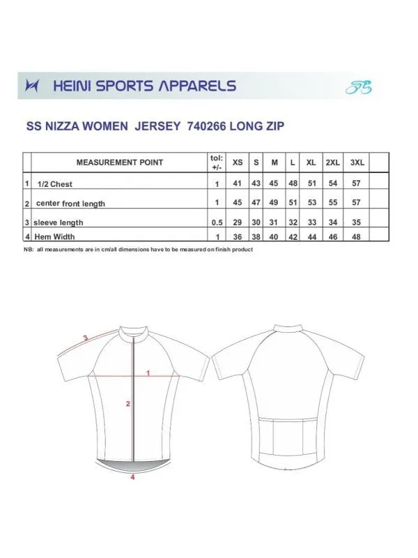 Heini Nizza 412 Women's Half Sleeves Jersey