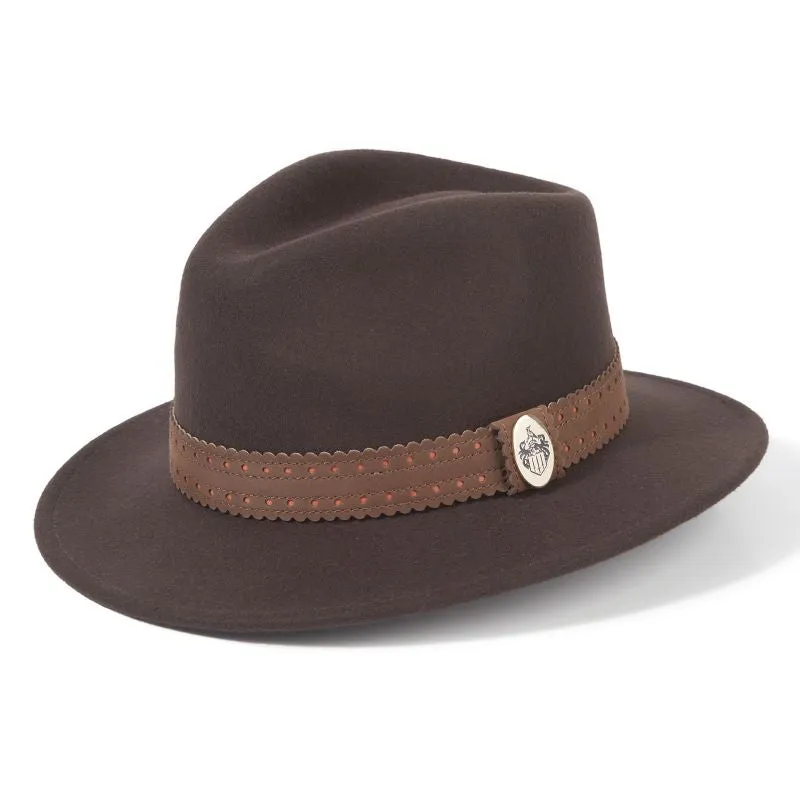 Hicks & Brown x Fairfax & Favor Waveney Ladies Fedora - Dark Brown