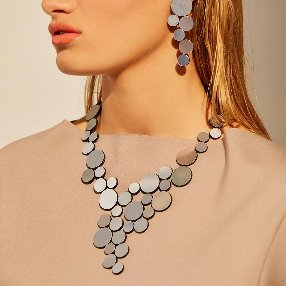 Iskin Sisters: Silver Abstraction Necklace