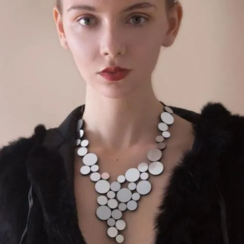 Iskin Sisters: Silver Abstraction Necklace