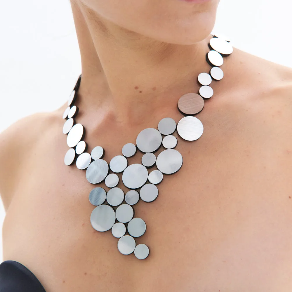 Iskin Sisters: Silver Abstraction Necklace