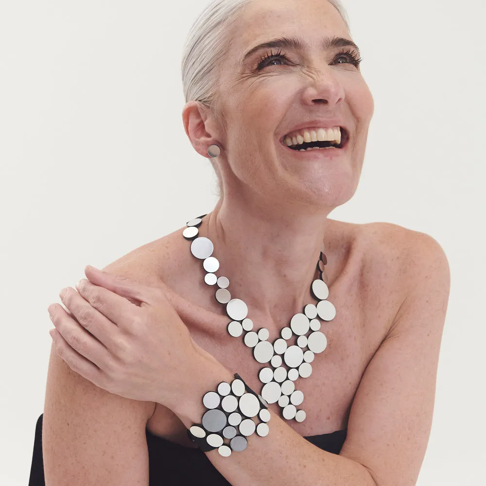 Iskin Sisters: Silver Abstraction Necklace