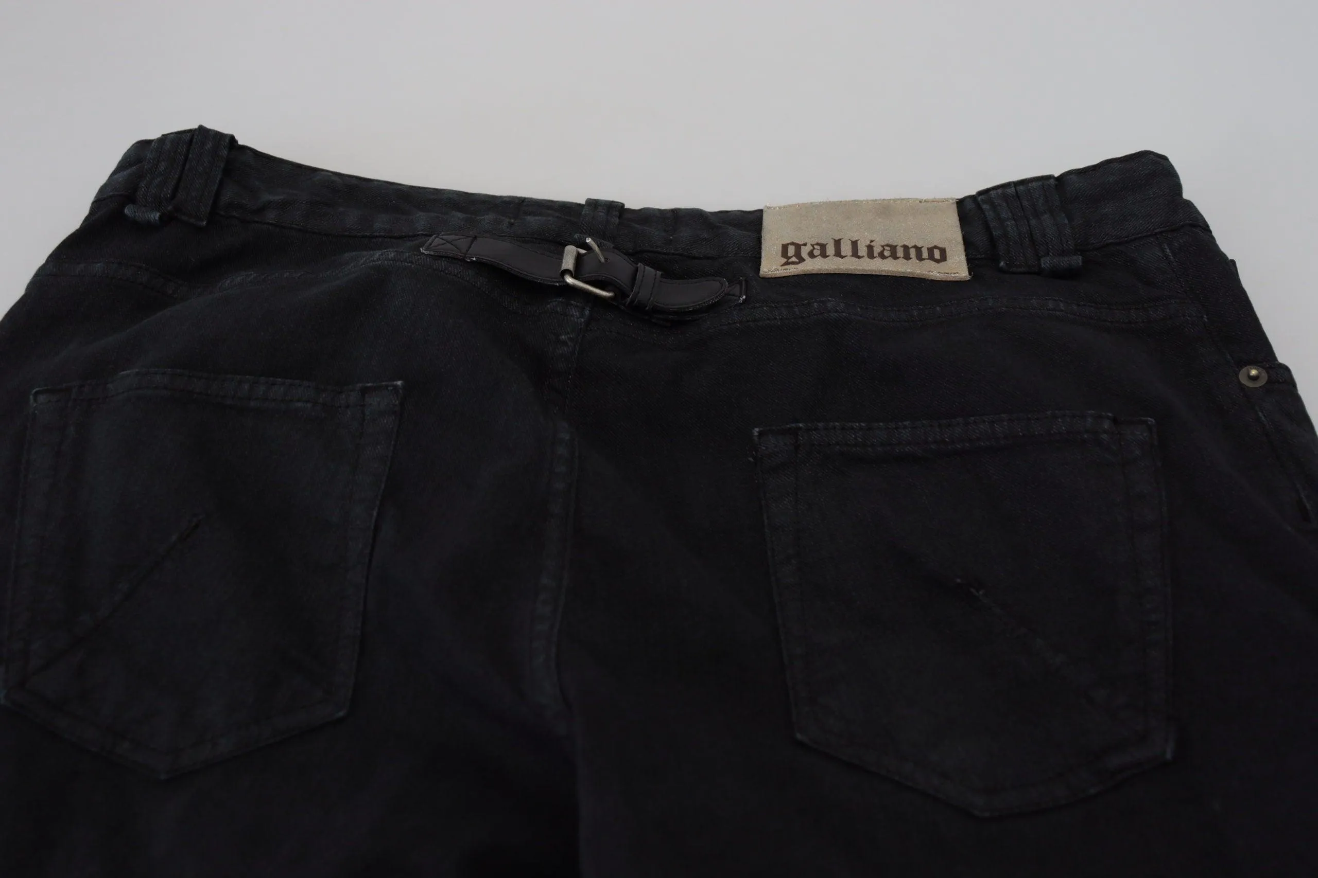 John Galliano Elegant Black Mainline Cotton Jeans