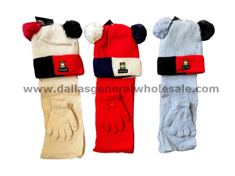 Kids Winter Hats Gloves & Scarf Set Wholesale
