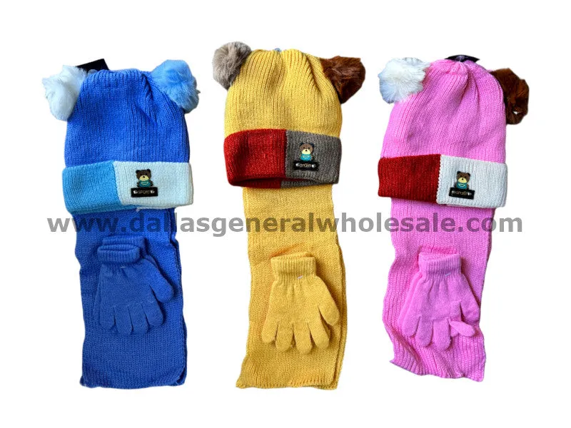 Kids Winter Hats Gloves & Scarf Set Wholesale