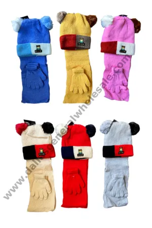 Kids Winter Hats Gloves & Scarf Set Wholesale