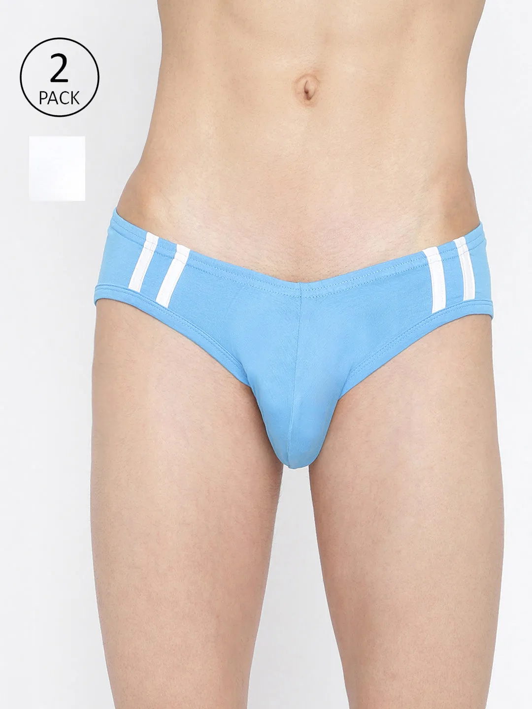 La Intimo Striped and Solid Fashion Brief (Pack of 2)