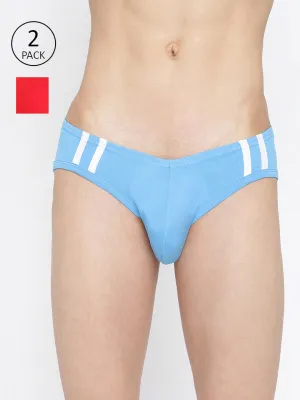 La Intimo Striped and Solid Fashion Brief (Pack of 2)