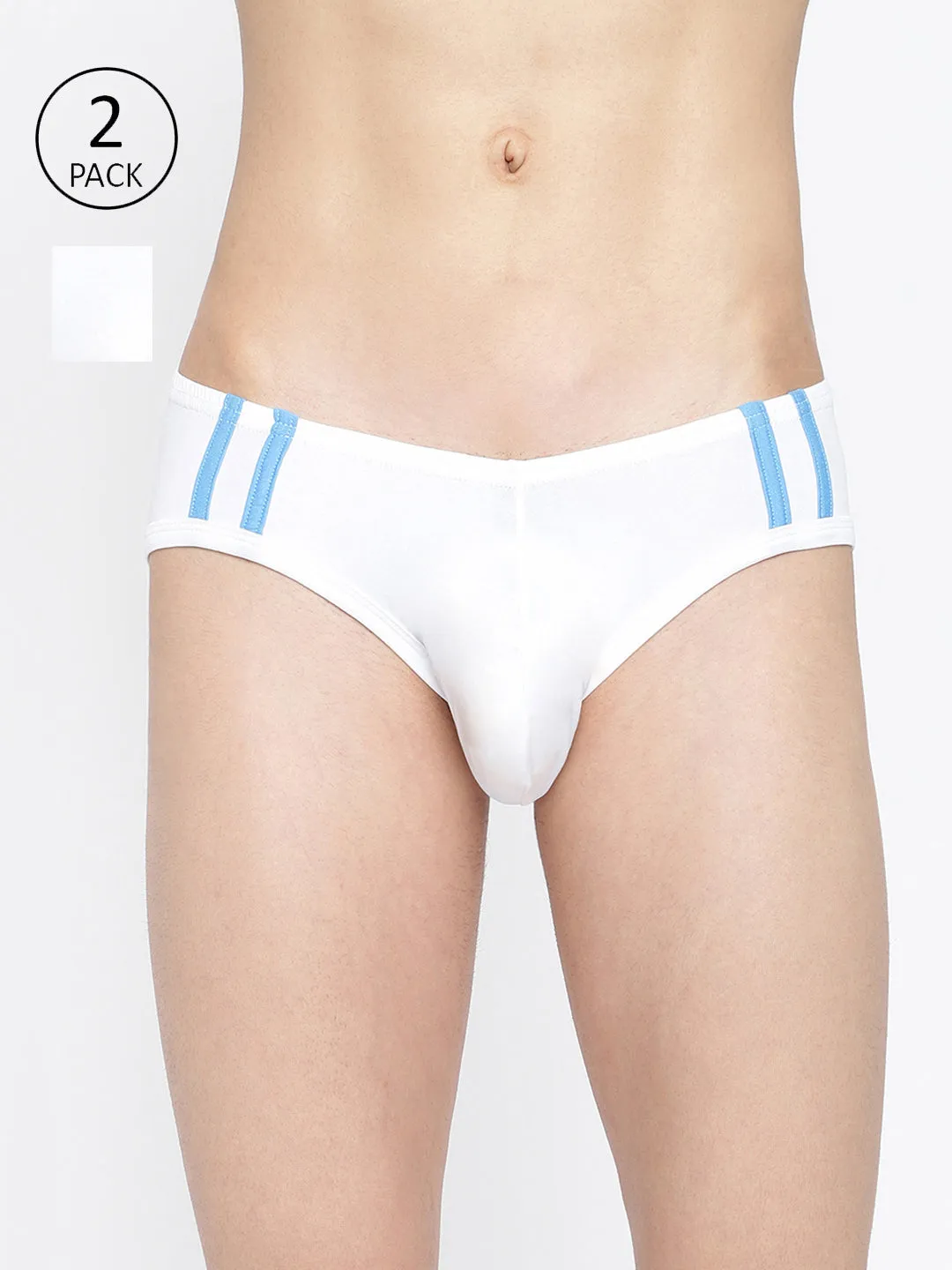La Intimo Striped and Solid Fashion Brief (Pack of 2)