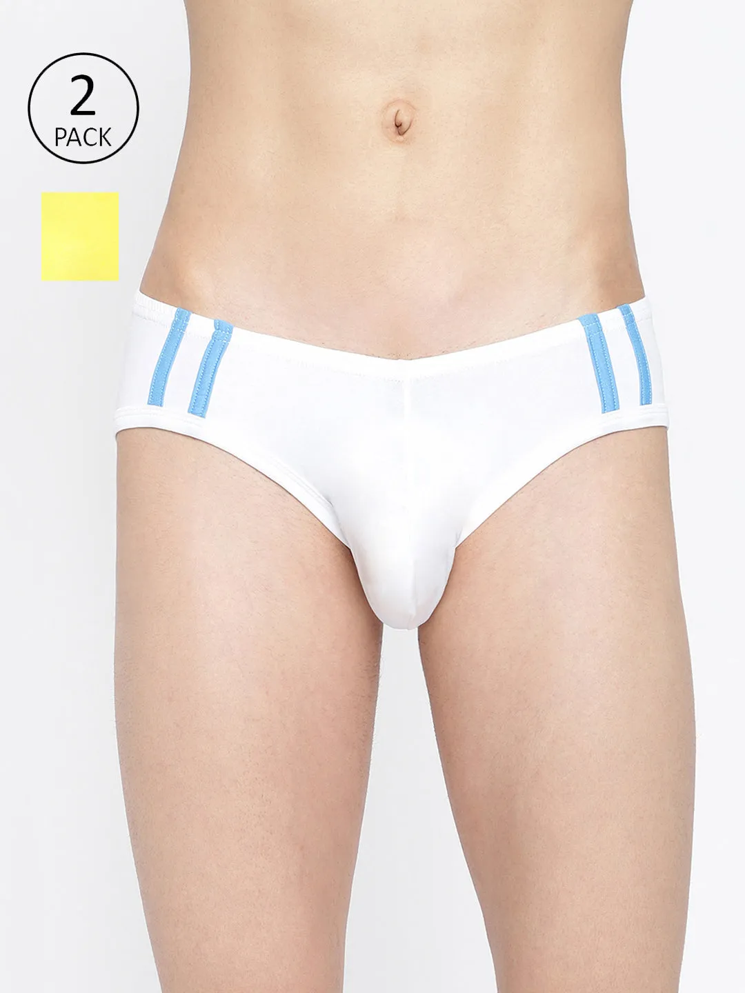 La Intimo Striped and Solid Fashion Brief (Pack of 2)