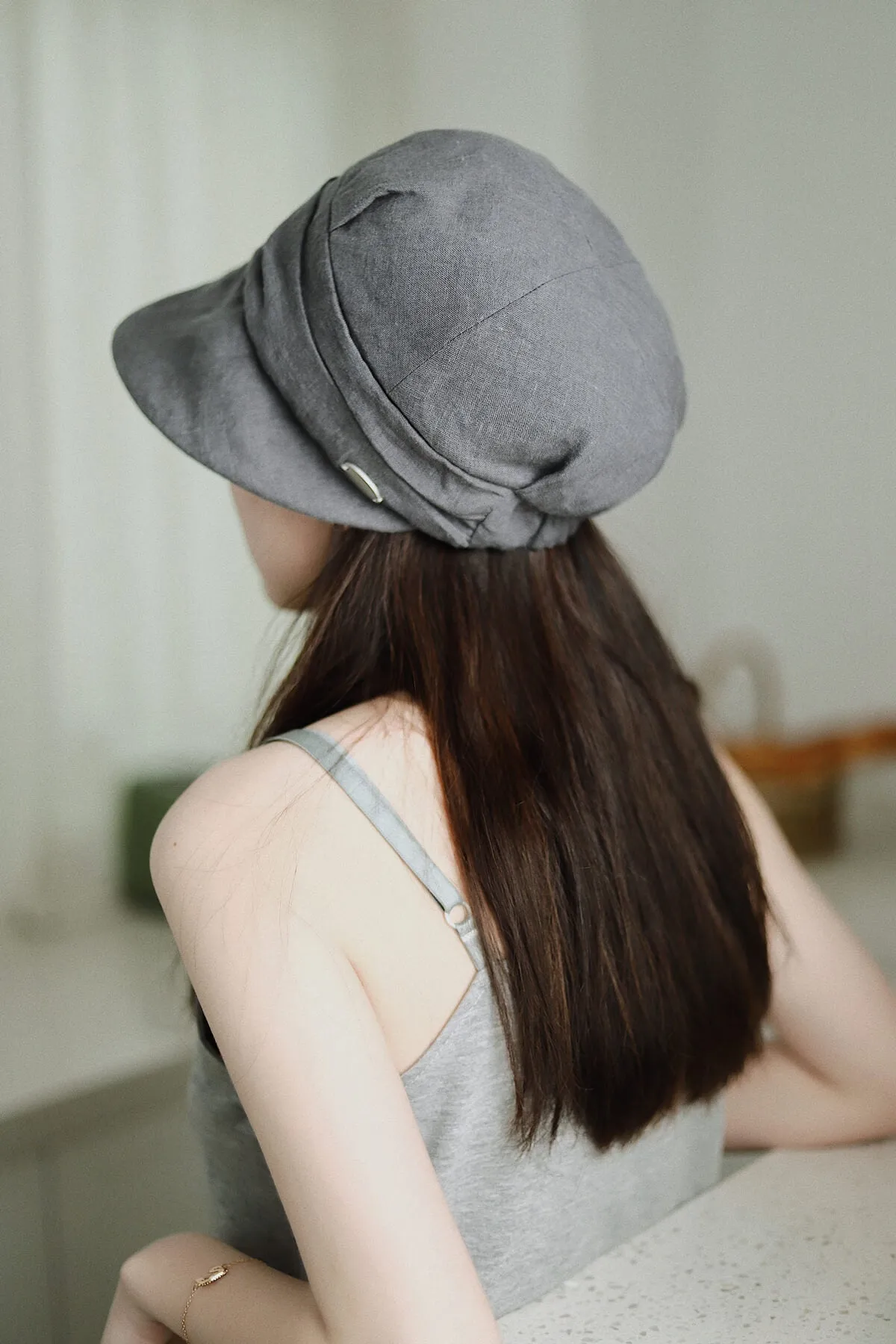 Light Weight Linen Newsboy Hat
