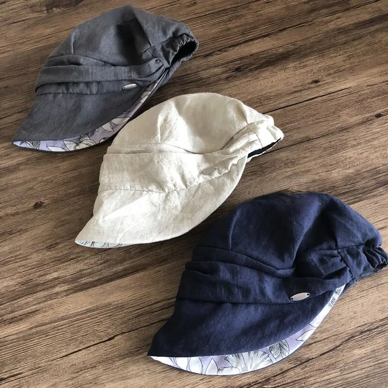 Light Weight Linen Newsboy Hat